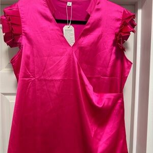 Elegant Fuscia Pink Women's Blouse